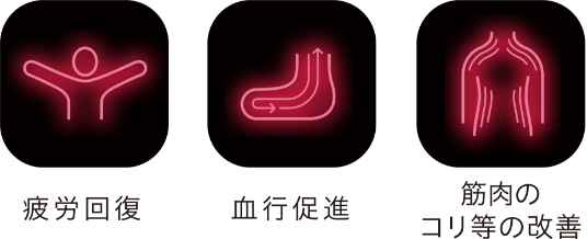 疲労回復／血行促進／筋肉のコリ等の改善