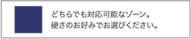 どちらでも対応可能なゾーン。固さのお好みでお選びください。
